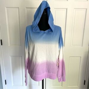 Danskin Purple/White & Blue Tie Dye Hoodie Sweatshirt. Size Medium